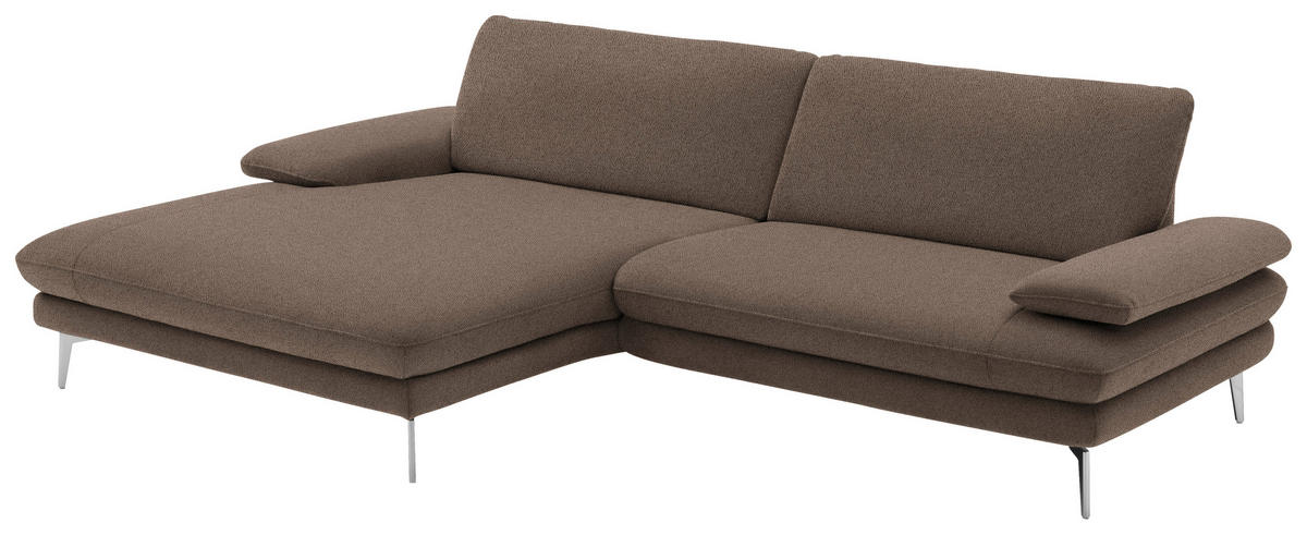 ECKSOFA in Webstoff Braun  - Schwarz/Braun, Design, Textil/Metall (184/284cm) - Dieter Knoll