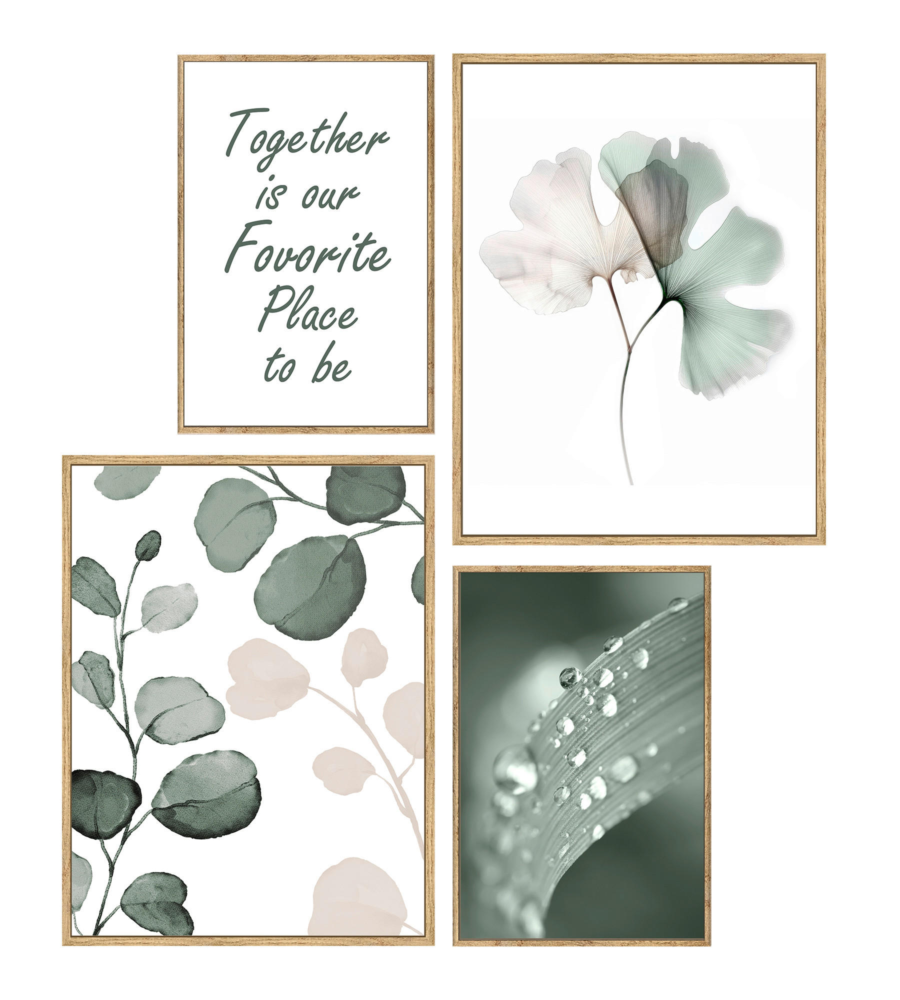 KUNSTDRUCK Text, Blumen 67/65 cm  - Eichefarben/Multicolor, Trend, Holzwerkstoff (67/65cm) - Monee