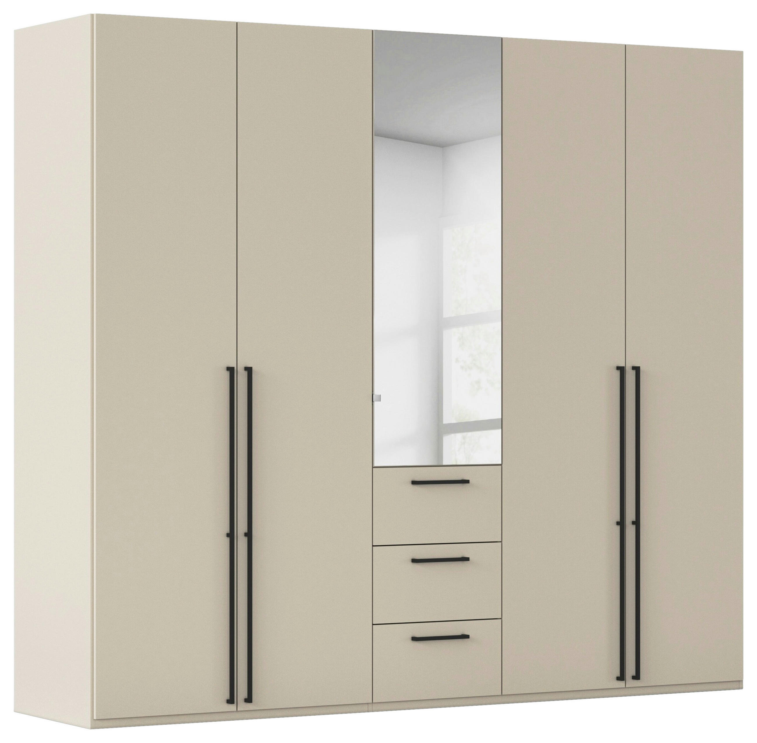 DREHTÜRENSCHRANK 251/235/61 cm,  in Champagner, 5-türig  - Chromfarben/Champagner, Basics, Glas/Holzwerkstoff (251/235/61cm) - Novel