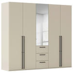 DREHTÜRENSCHRANK 251/223/61 cm,  in Champagner, 5-türig  - Chromfarben/Champagner, Basics, Glas/Holzwerkstoff (251/223/61cm) - Novel