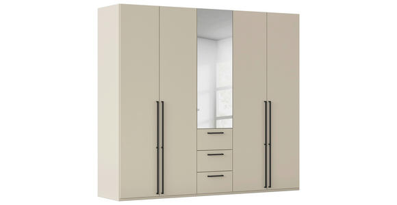 DREHTÜRENSCHRANK 251/223/61 cm,  in Champagner, 5-türig  - Chromfarben/Champagner, Basics, Glas/Holzwerkstoff (251/223/61cm) - Novel