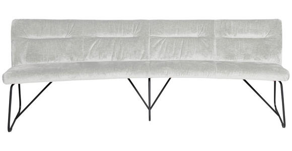 SITZBANK 252/88/81 cm Flachgewebe Hellgrau Metall - Anthrazit/Hellgrau, Design, Textil/Metall (252/88/81cm) - Valnatura