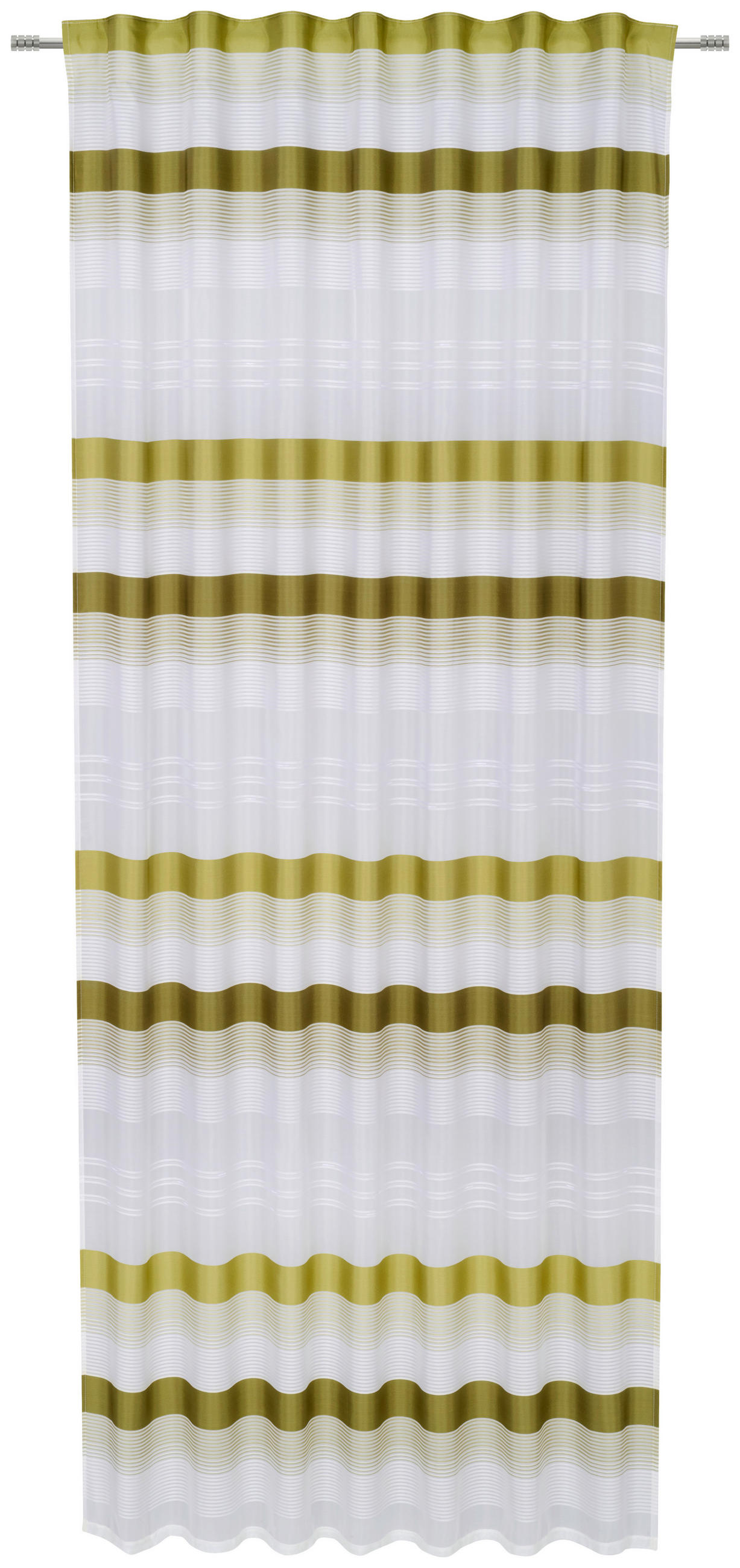 GARDINLÄNGD halvtransparent  - grön, Klassisk, textil (140/245cm) - Esposa