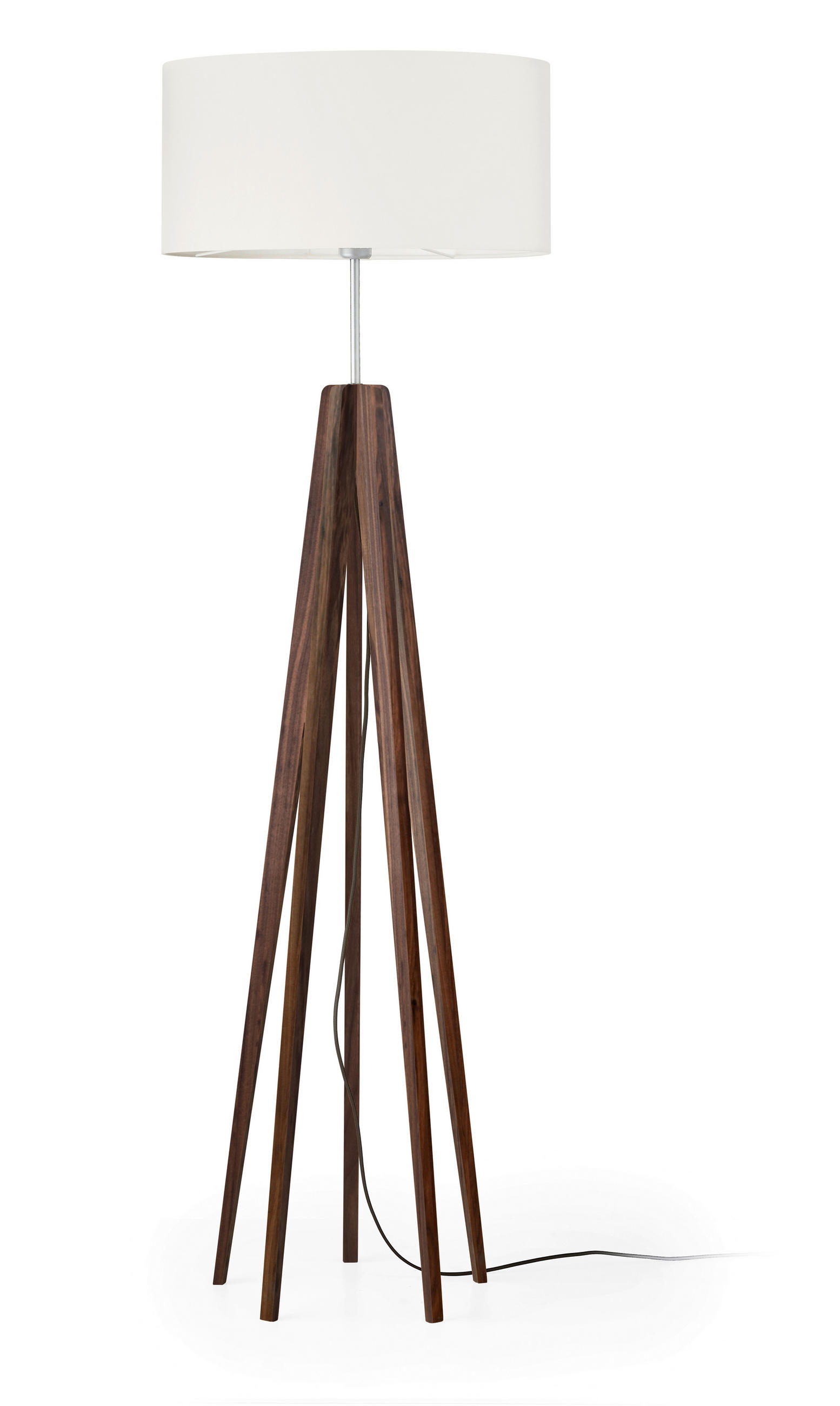 STEHLEUCHTE 50/150 cm    - Dunkelbraun/Silberfarben, Natur, Naturmaterialien/Holz (50/150cm) - Herzblut