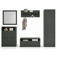 GARDEROBE 5-teilig  in 283/204/43 cm  - Dunkelgrün, Design, Holzwerkstoff (283/204/43cm) - Modante
