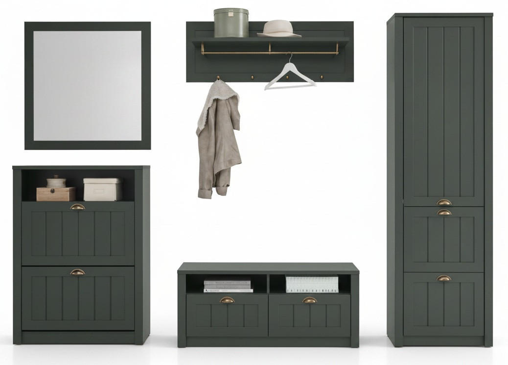 Modante Garderobe Dunkelgrün 283x204x43 cm