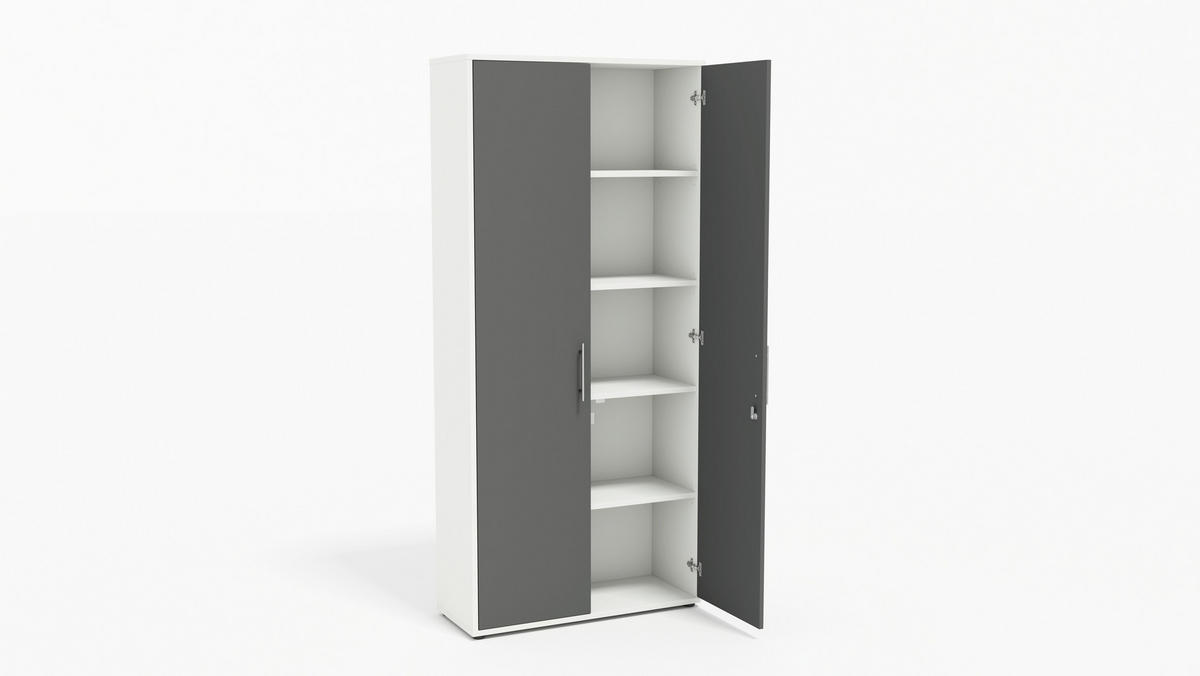 AKTENSCHRANK Anthrazit, Weiß  - Anthrazit/Weiß, MODERN, Holzwerkstoff (128,5/185,6/33cm) - MID.YOU