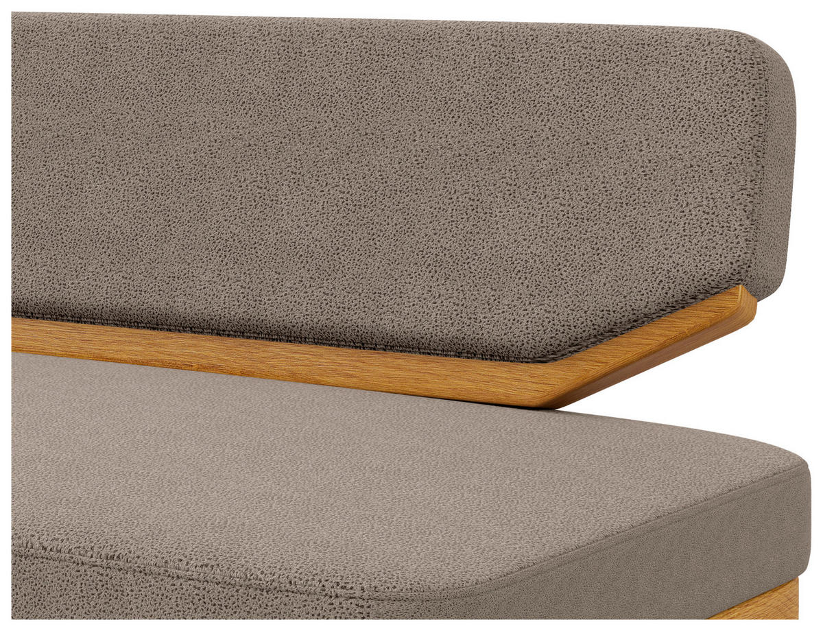 SITZBANK 190/80/52 cm Flachgewebe Eichefarben, Grau Eiche massiv  - Eichefarben/Grau, Basics, Holz/Textil (190/80/52cm) - Carryhome