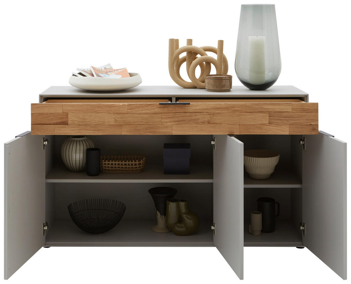 SIDEBOARD 151,9/87,9/45,2 cm  in Hellgrau, Wildeiche  - Wildeiche/Hellgrau, Design, Holz/Holzwerkstoff (151,9/87,9/45,2cm) - Dieter Knoll