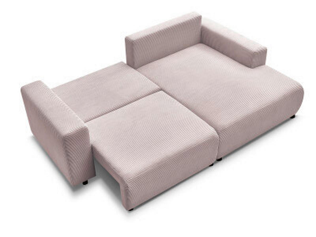 ECKSOFA Ottomane rechts  ATILLA Lila Cord  - Lila/Schwarz, MODERN, Kunststoff/Textil (244/149cm)