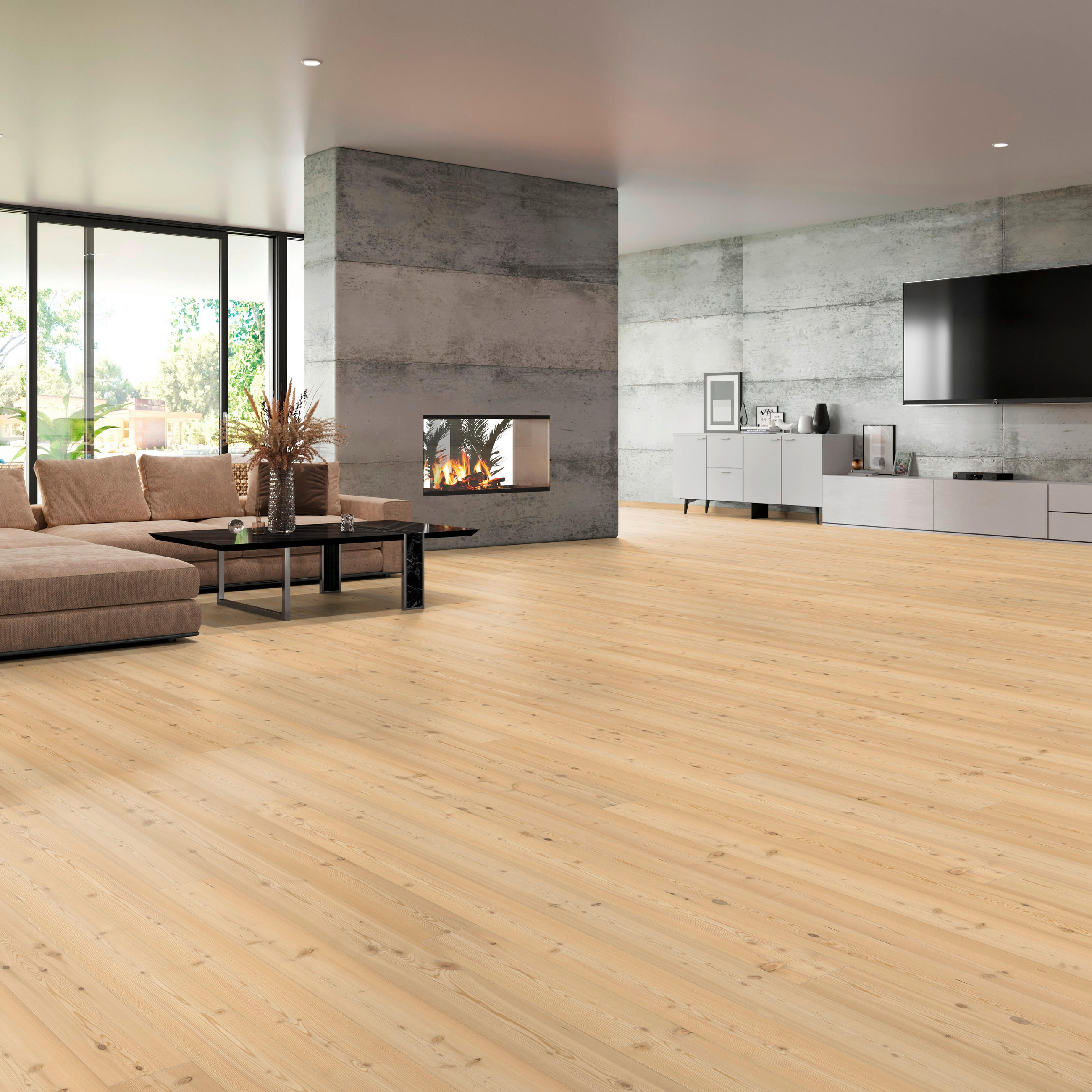 LANDHAUSDIELE Marcanto Lärche Natur!Pur100016601  per  m² - Design, Holz (241,5/18,2/1,3cm) - Tilo