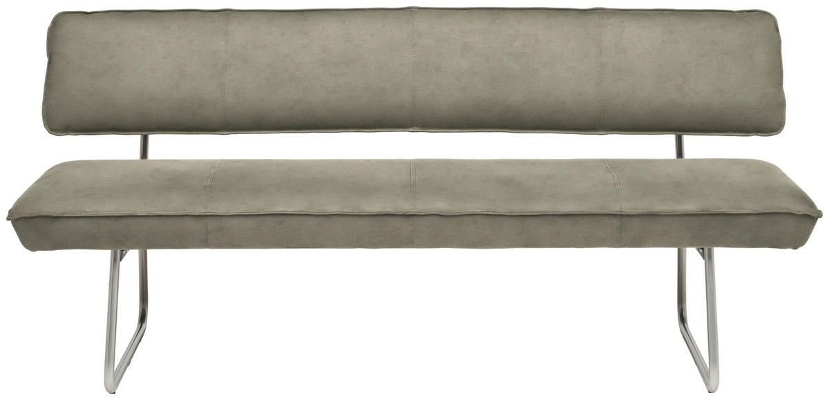 SITZBANK 200/87/67 cm  in Silberfarben, Edelstahlfarben  - Edelstahlfarben/Silberfarben, Design, Textil/Metall (200/87/67cm) - Venjakob
