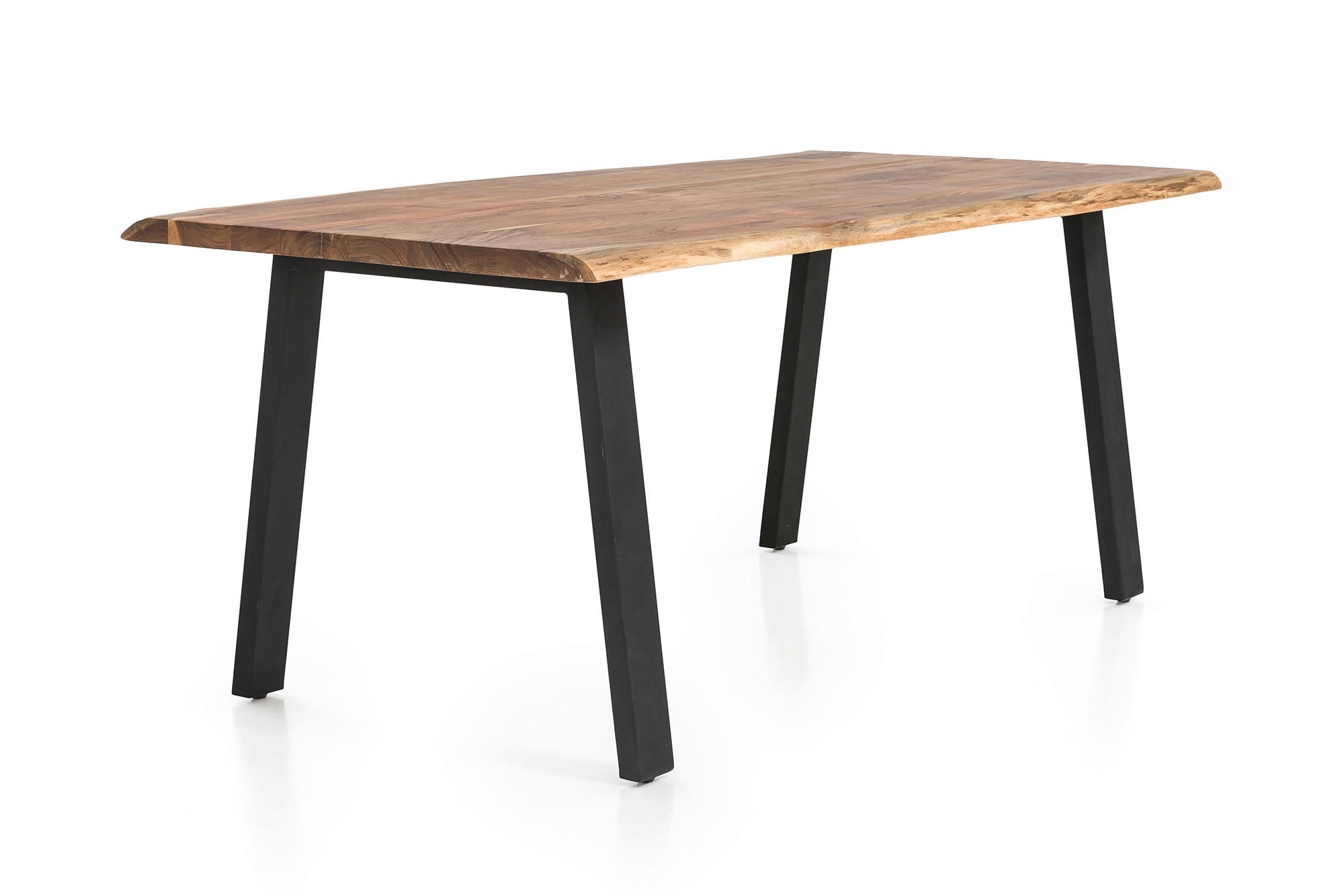 P & B JÍDELNÍ STŮL, akácie, přírodní barvy, černá, 160/85/76,5 cm