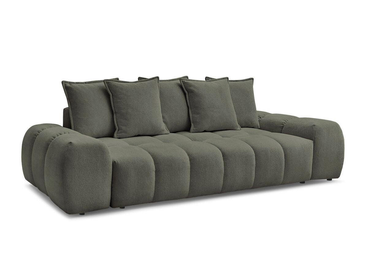 SCHLAFSOFA EVEREST  mit Armteil links, Armteil rechts Flachgewebe Grün  - Schwarz/Grün, MODERN, Kunststoff/Textil (278/115/90cm) - Livetastic
