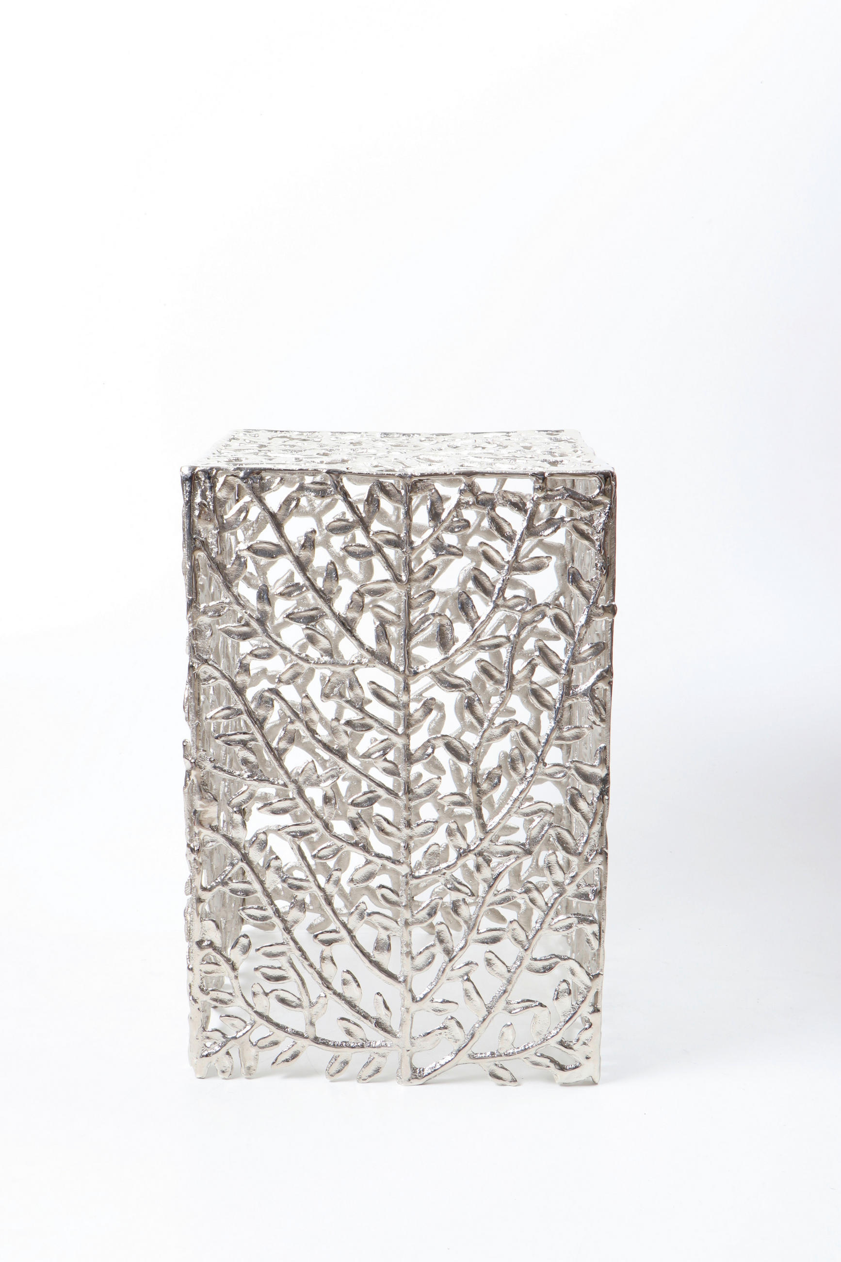 TABURET, kov, 30/43,5/30 cm - barvy niklu, Design, kov (30/43,5/30cm) - Ambia Home