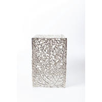 TABURETKA, kov, 30/43,5/30 cm - niklová, Design, kov (30/43,5/30cm) - Ambia Home