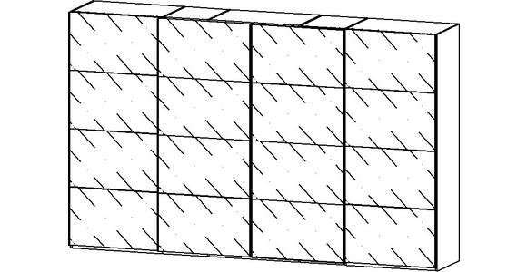 SCHWEBETÜRENSCHRANK  in Eiche Artisan, Seidengrau  - Chromfarben/Seidengrau, Design, Glas/Holzwerkstoff (361/223/68cm) - Novel