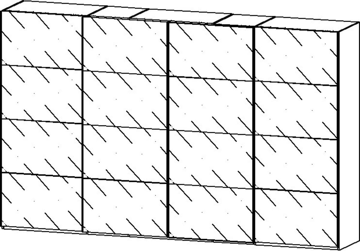SCHWEBETÜRENSCHRANK 361/223/68 cm 4-türig Schwarz, Weiß  - Chromfarben/Schwarz, Design, Glas/Holzwerkstoff (361/223/68cm) - Novel