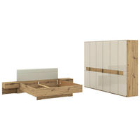 SCHLAFZIMMER Champagner, Eiche Bianco  - Eiche Bianco/Champagner, Design, Glas/Holz (180/200cm) - Musterring