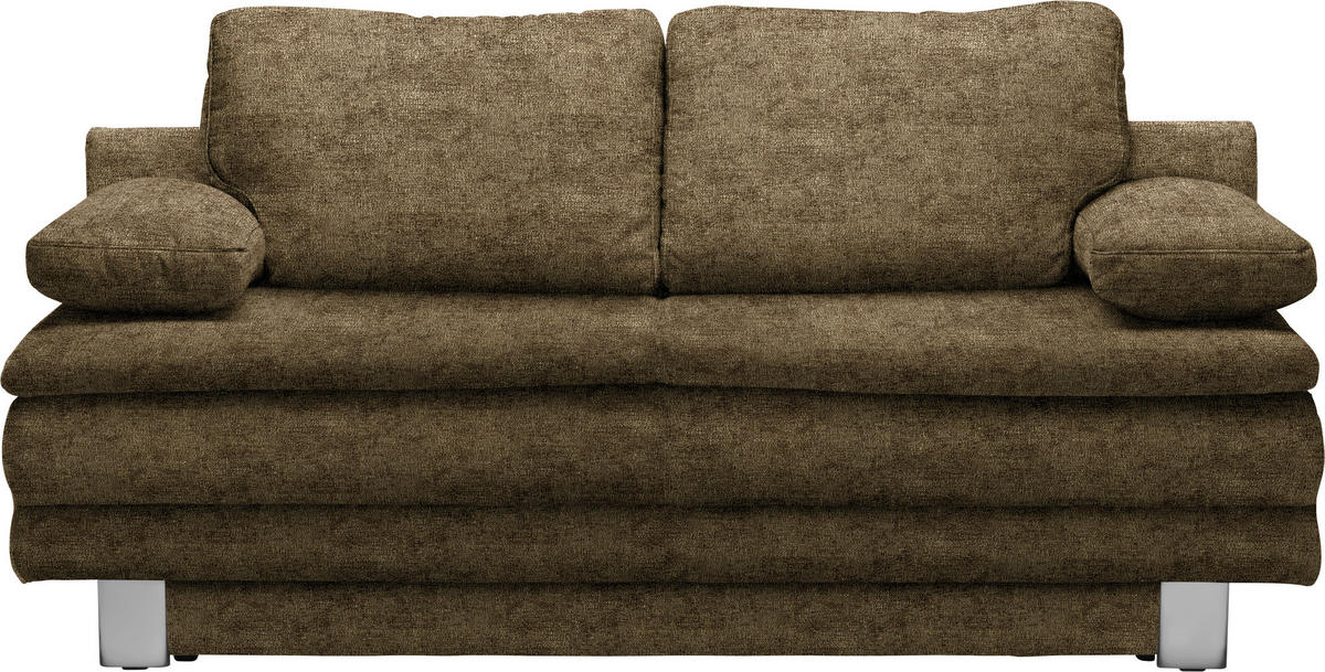 SCHLAFSOFA  mit Fußauswahl, Stoffauswahl Webstoff Hellgrün  - Chromfarben/Hellgrün, Design, Textil/Metall (194/96/86cm) - Novel