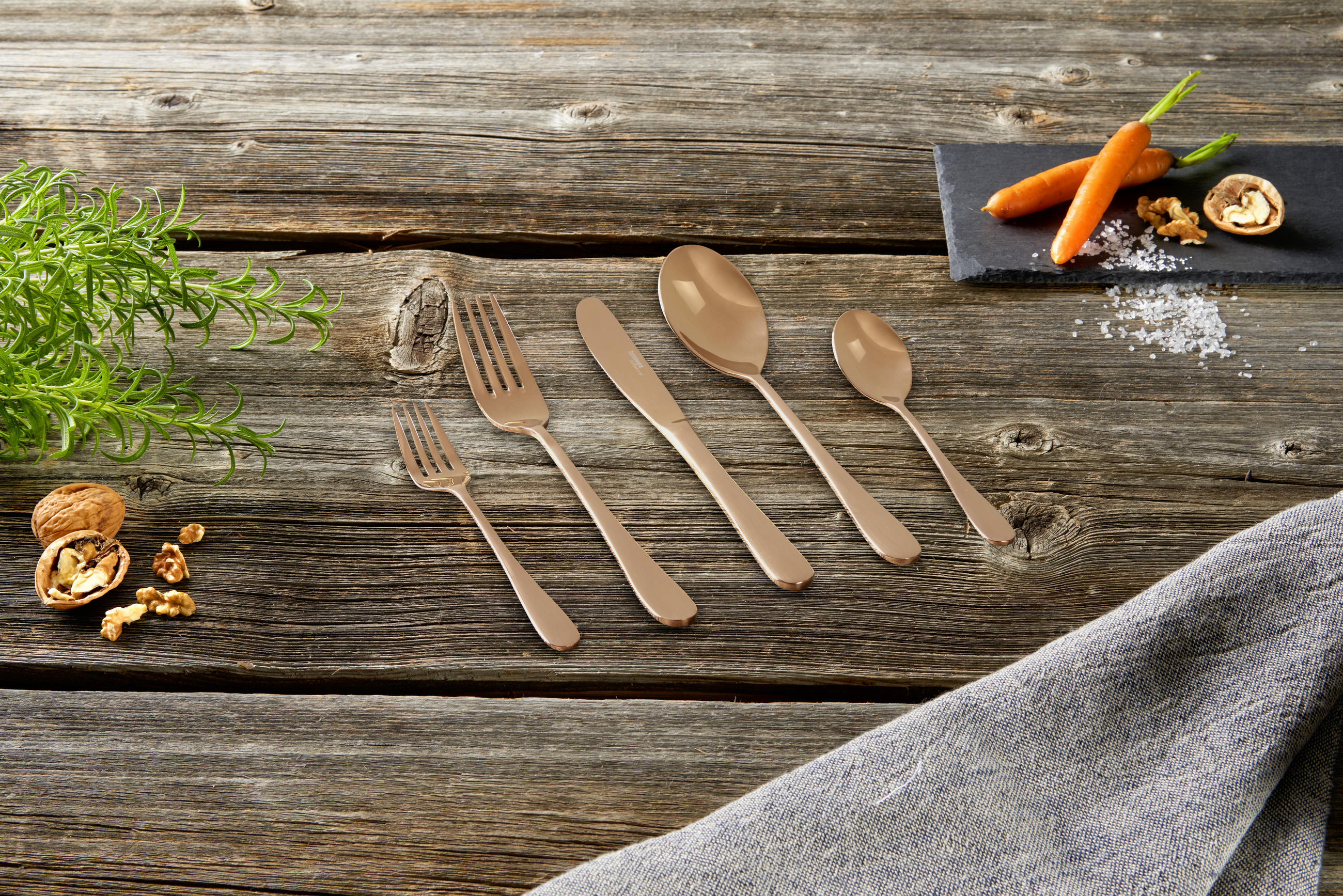 BESTECKSET Glam Chic 30-teilig Edelstahl - Kupferfarben, Design, Metall - Homeware Profession.