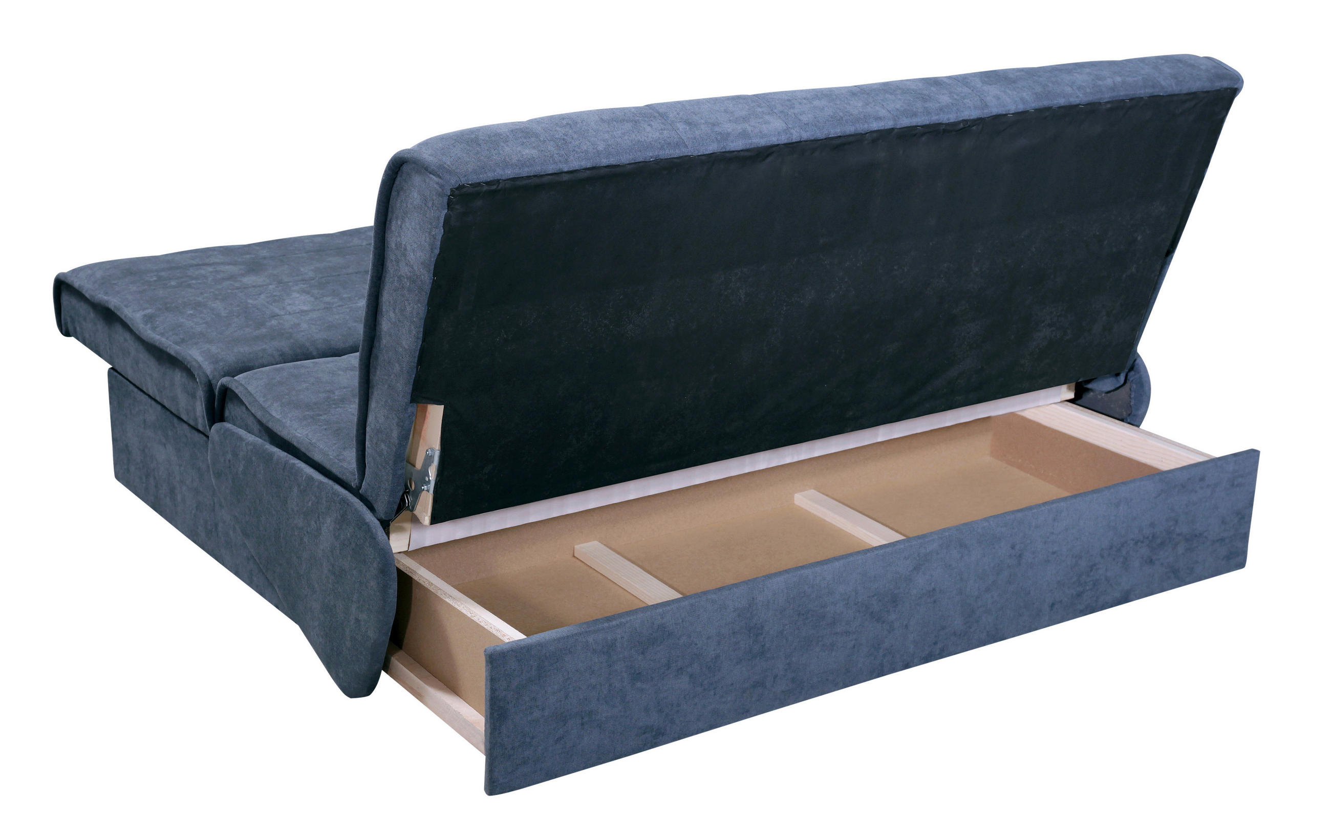 ZOFA S POSTELJNO FUNKCIJO,  modra tekstil  - modra/črna, Konvencionalno, tekstil (166/87/110cm) - Boxxx