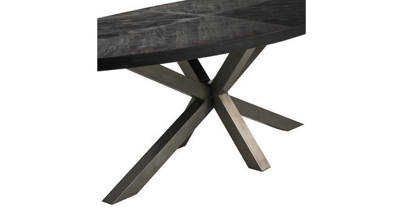 ESSTISCH in Holz, Metall 220/110/76 cm   - Schwarz/Alufarben, Trend, Holz/Metall (220/110/76cm) - Ambia Home