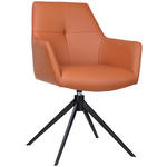 ARMLEHNSTUHL  Lederauswahl, Sitzfläche 360° drehbar, inklusive Armlehnen  Echtleder  - Cognac/Schwarz, KONVENTIONELL, Leder/Metall (59,5/87,5/63cm) - Novel