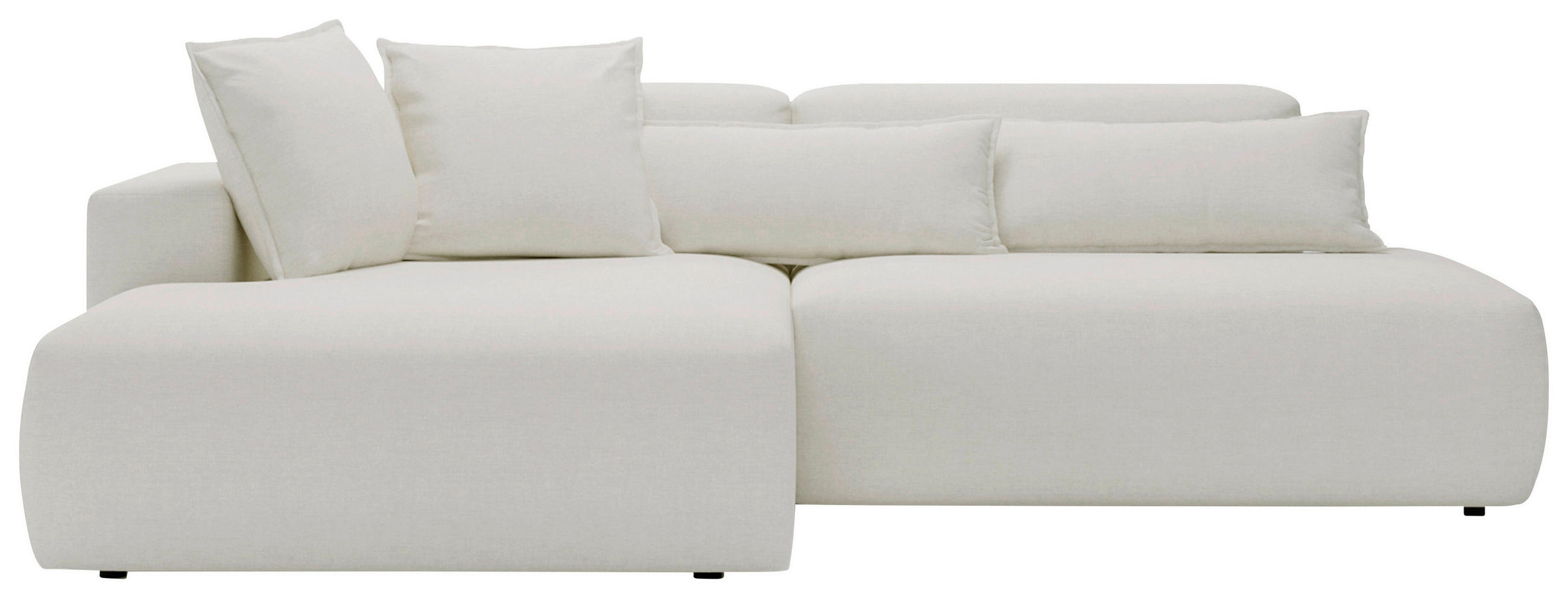 ECKSOFA Chenille Creme  - Creme/Schwarz, Design, Kunststoff/Textil (160/284cm) - Livetastic