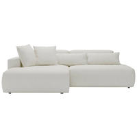 ECKSOFA Chenille Creme  - Creme/Schwarz, Design, Kunststoff/Textil (160/284cm) - Livetastic