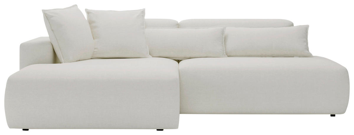 ECKSOFA Chenille Creme  - Creme/Schwarz, Design, Kunststoff/Textil (160/284cm) - Livetastic