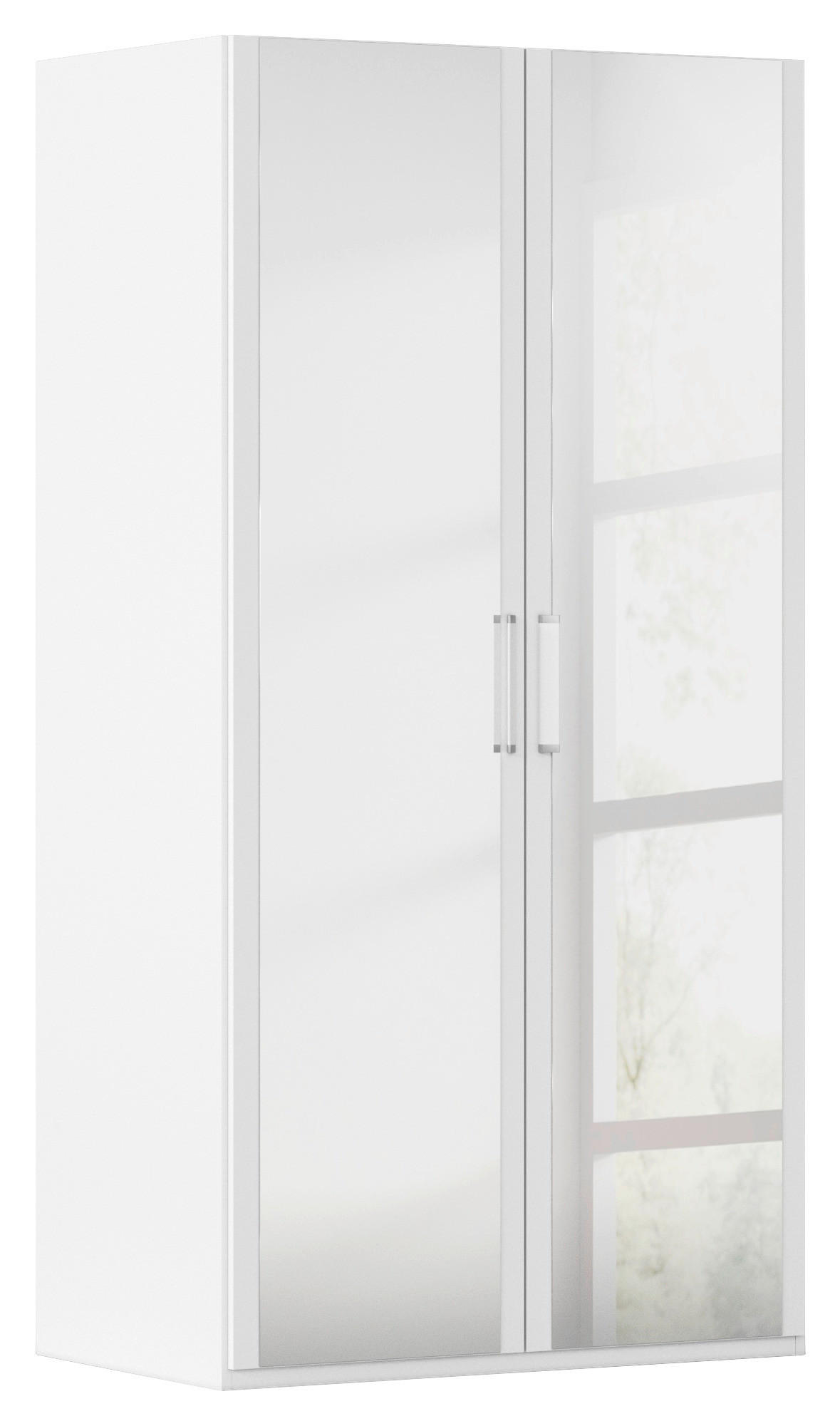 DREHTÜRENSCHRANK 101/197/60 cm,  in Weiß, 2 Tür(en)  - Weiß, Design, Glas/Holzwerkstoff (101/197/60cm) - Novel