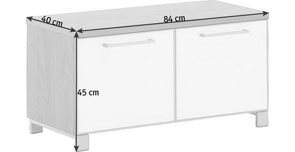 GARDEROBENBANK 84/45/40 cm  - Silberfarben/Weiß, Design, Glas/Holzwerkstoff (84/45/40cm) - Novel