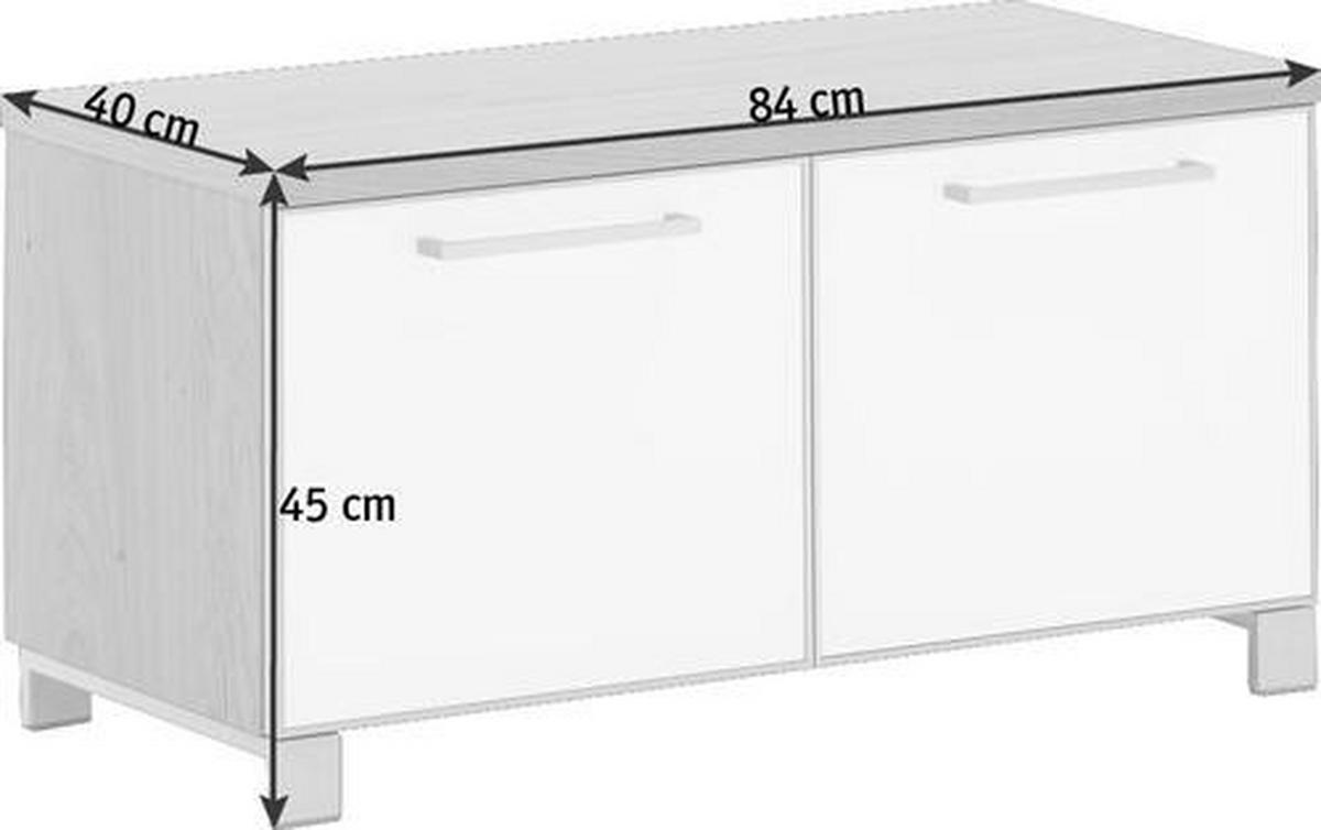 GARDEROBENBANK 84/45/40 cm  - Chromfarben/Weiss, Design, Glas/Holzwerkstoff (84/45/40cm) - Novel