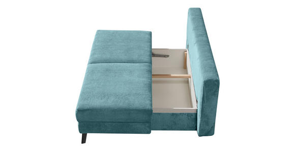 SCHLAFSOFA  in Cord Türkis  - Türkis/Schwarz, MODERN, Textil/Metall (194/91/90cm) - Novel