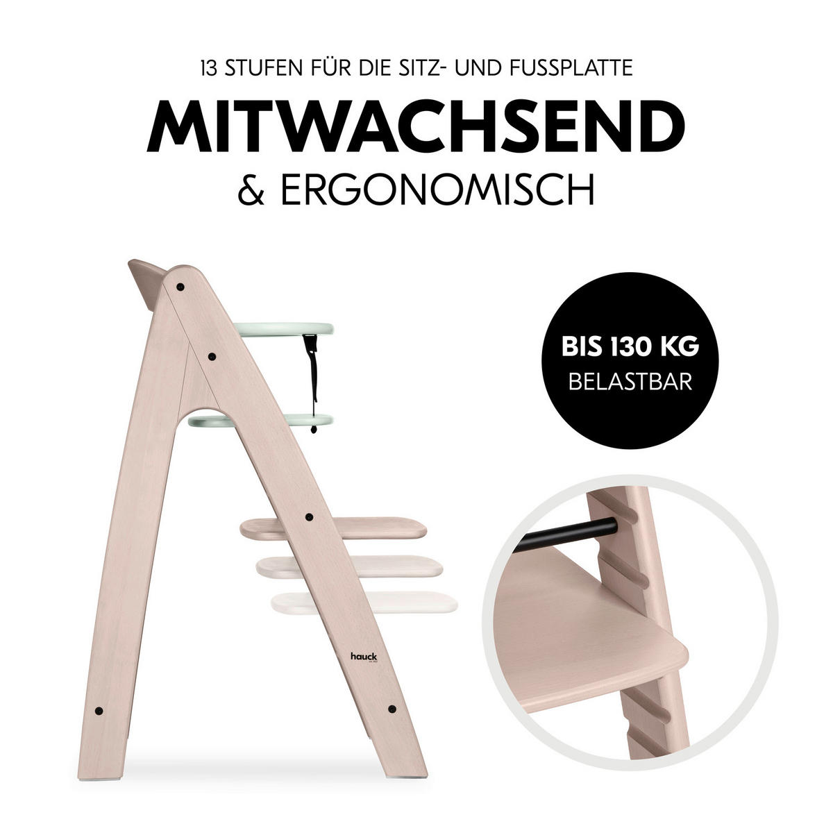 HOCHSTUHL Arketa Beech  - Weiß/Mintgrün, Basics, Holz (48/79/54cm) - Hauck