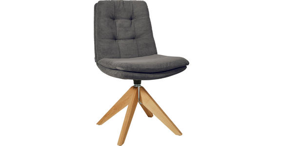 STUHL - Eichefarben/Anthrazit, Design, Holz/Textil (50/90/69cm) - Johann Jakob