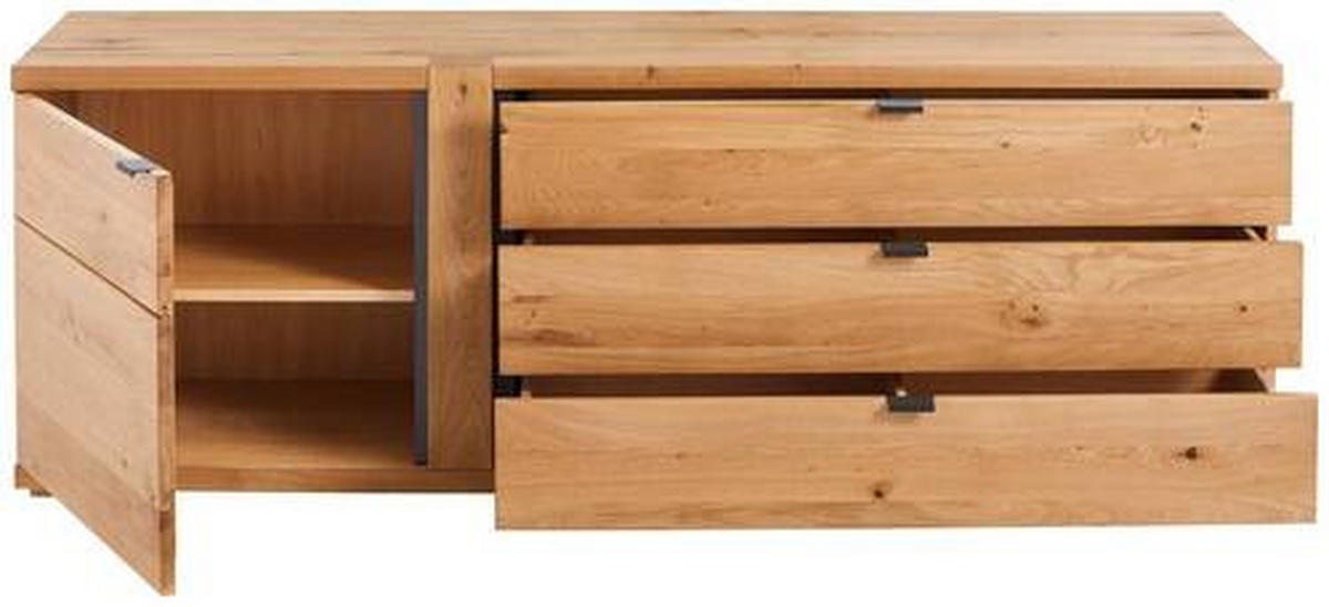 LOWBOARD Amaya  in 180/62/47 cm  - Eichefarben/Anthrazit, Natur, Holz/Holzwerkstoff (180/62/47cm) - Linea Natura