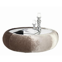 COUCHTISCH in Glas, Textil, Holzwerkstoff 110/110/40 cm  - Braun, Trend, Glas/Holzwerkstoff (110/110/40cm) - Bretz