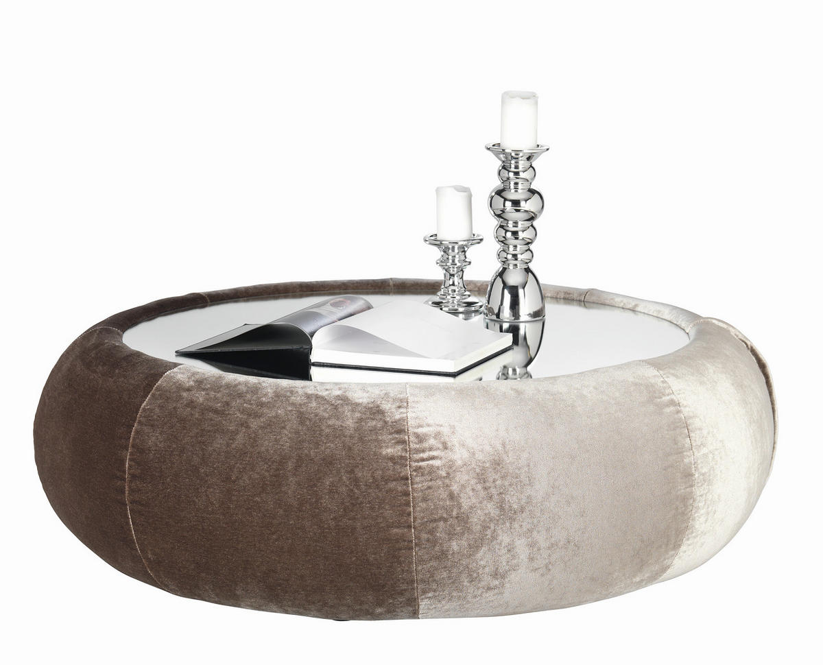 COUCHTISCH in Glas, Textil, Holzwerkstoff 110/110/40 cm  - Braun, Trend, Glas/Holzwerkstoff (110/110/40cm) - Bretz