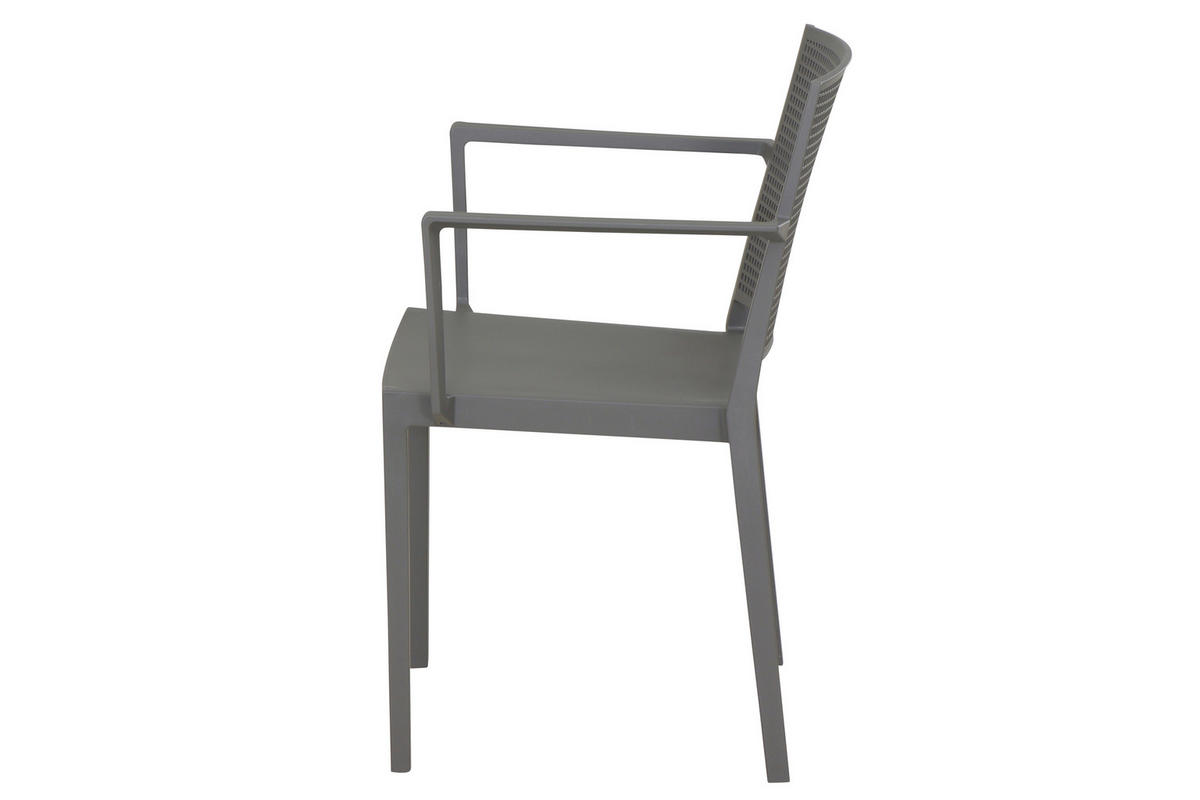 GARTENGARNITUR 3-teilig  - Anthrazit/Grau, Basics, Holzwerkstoff/Kunststoff (80/80/80cm) - Siena Garden