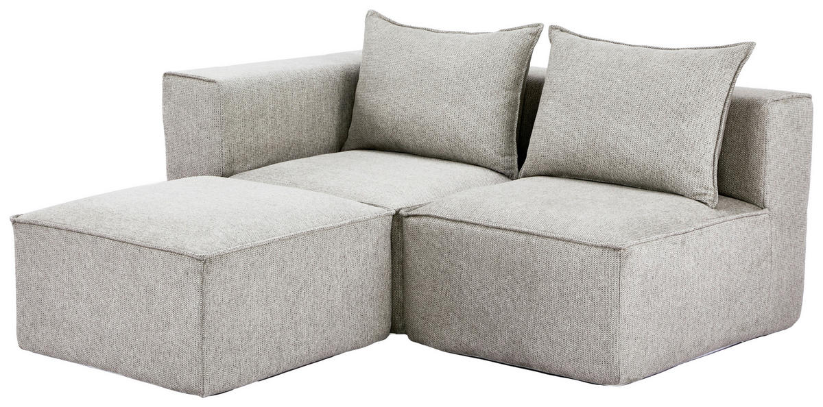 HOCKER in Textil Naturfarben  - Naturfarben, Design, Kunststoff/Textil (71/41/71cm) - Carryhome