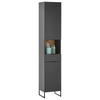 HOCHSCHRANK 38/195/32 cm  - Eichefarben/Schwarz, KONVENTIONELL, Holzwerkstoff/Metall (38/195/32cm) - home24