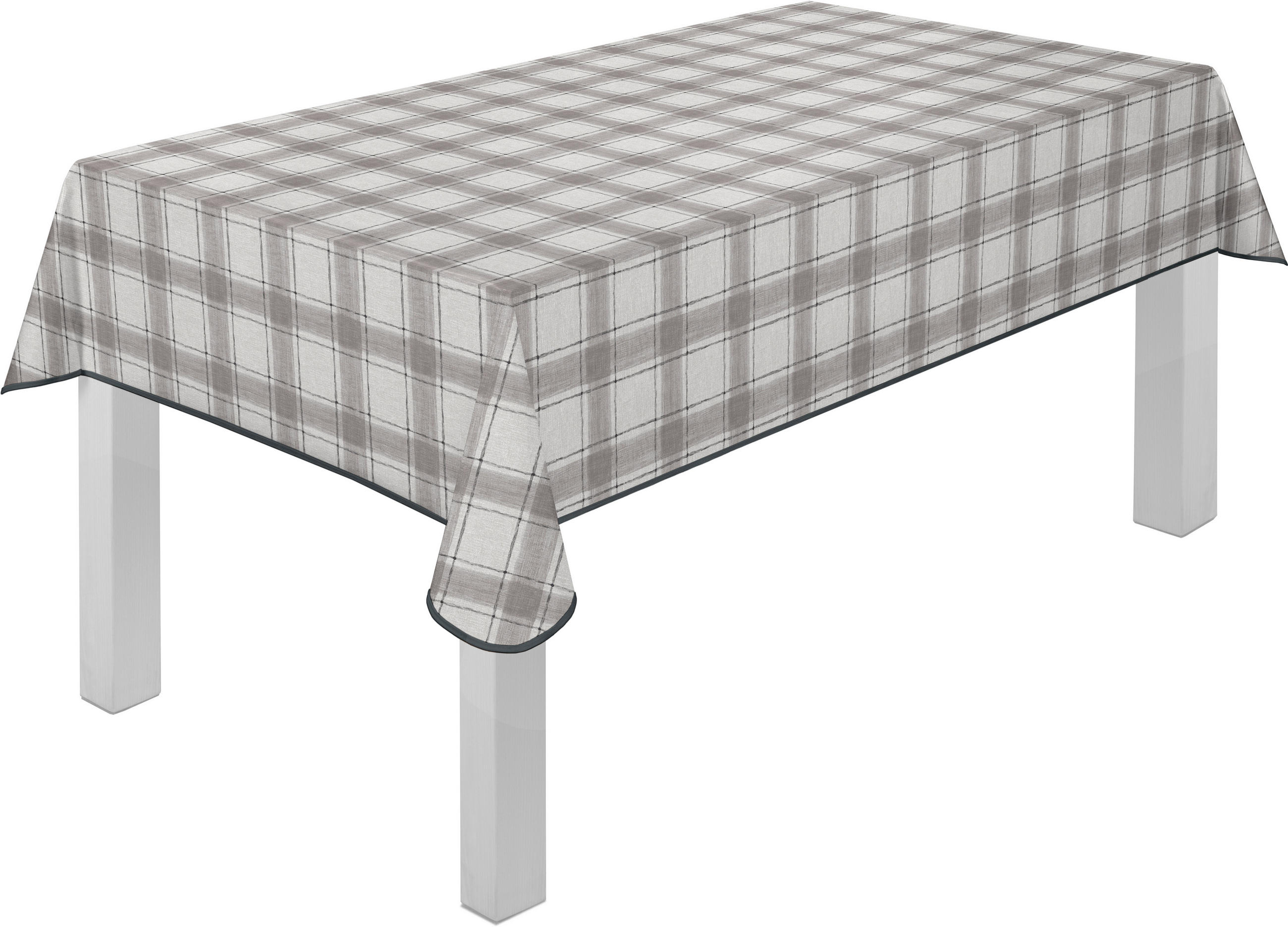 TISCHDECKE KARO 130/220 cm  - Grau, ROMANTIK / LANDHAUS, Textil (130/220cm) - Peyer Syntex
