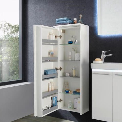 MIDISCHRANK 40,3/115,3/25,9 cm  - Weiß Hochglanz/Weiß, MODERN, Glas/Holzwerkstoff (40,3/115,3/25,9cm) - Voleo