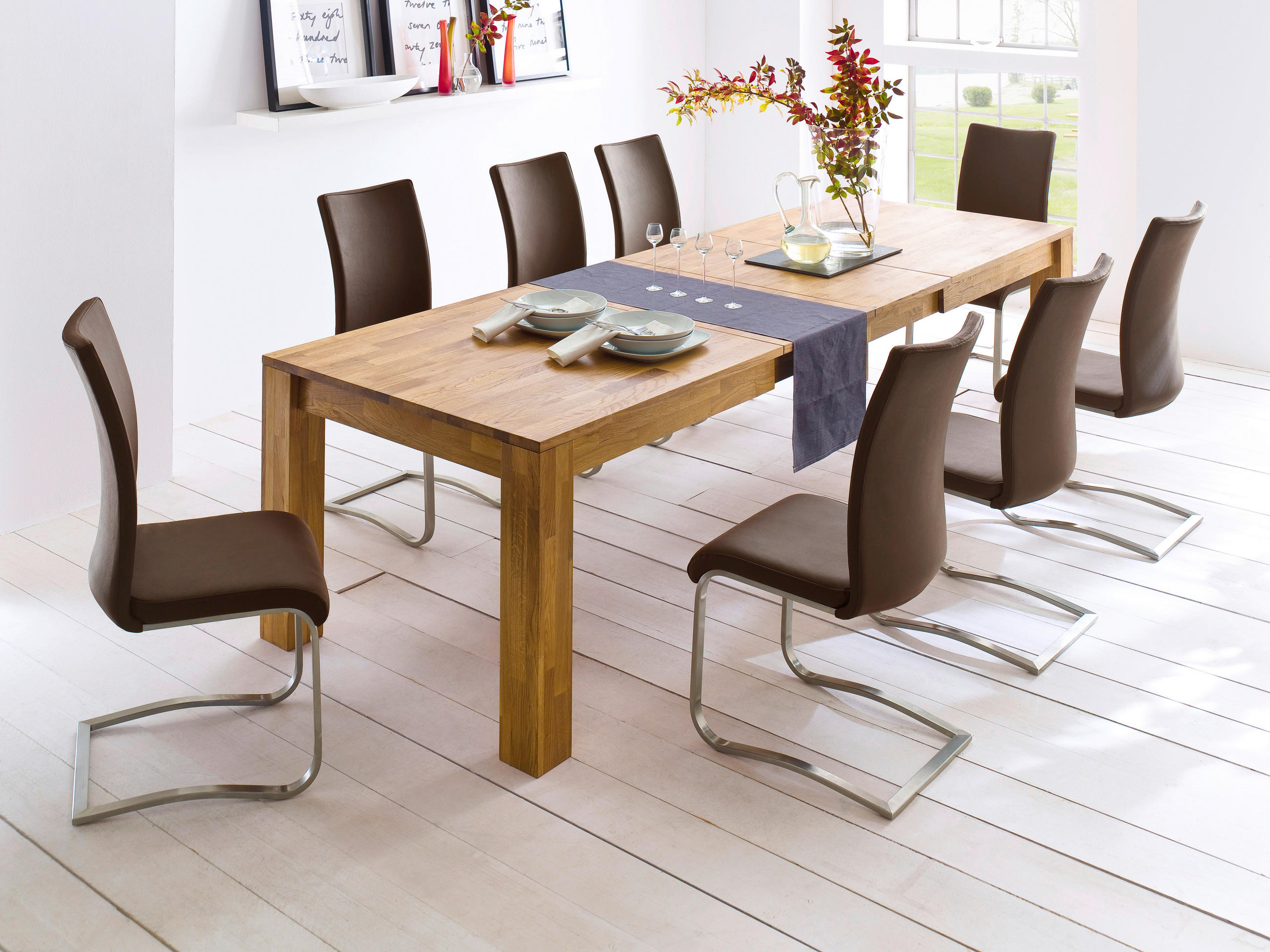 SCHWINGSTUHL  in Edelstahl Echtleder  - Edelstahlfarben/Braun, Design, Leder/Metall (43/103/52cm) - Livetastic