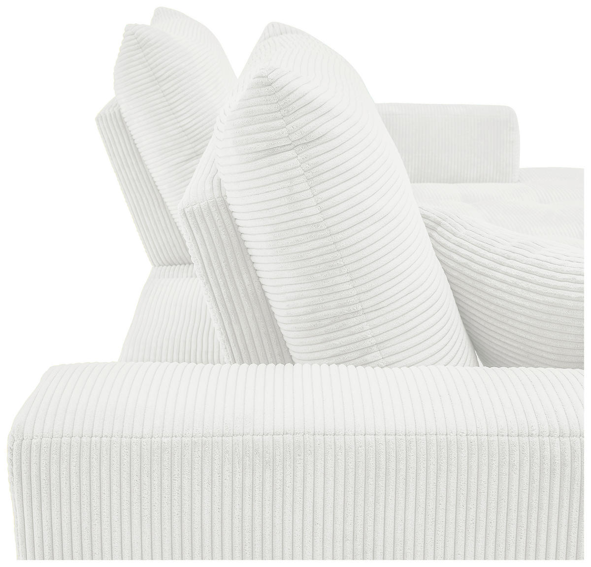 ECKSOFA in Cord Weiss  - Weiss/Schwarz, Konventionell, Textil/Metall (250/185cm) - Carryhome