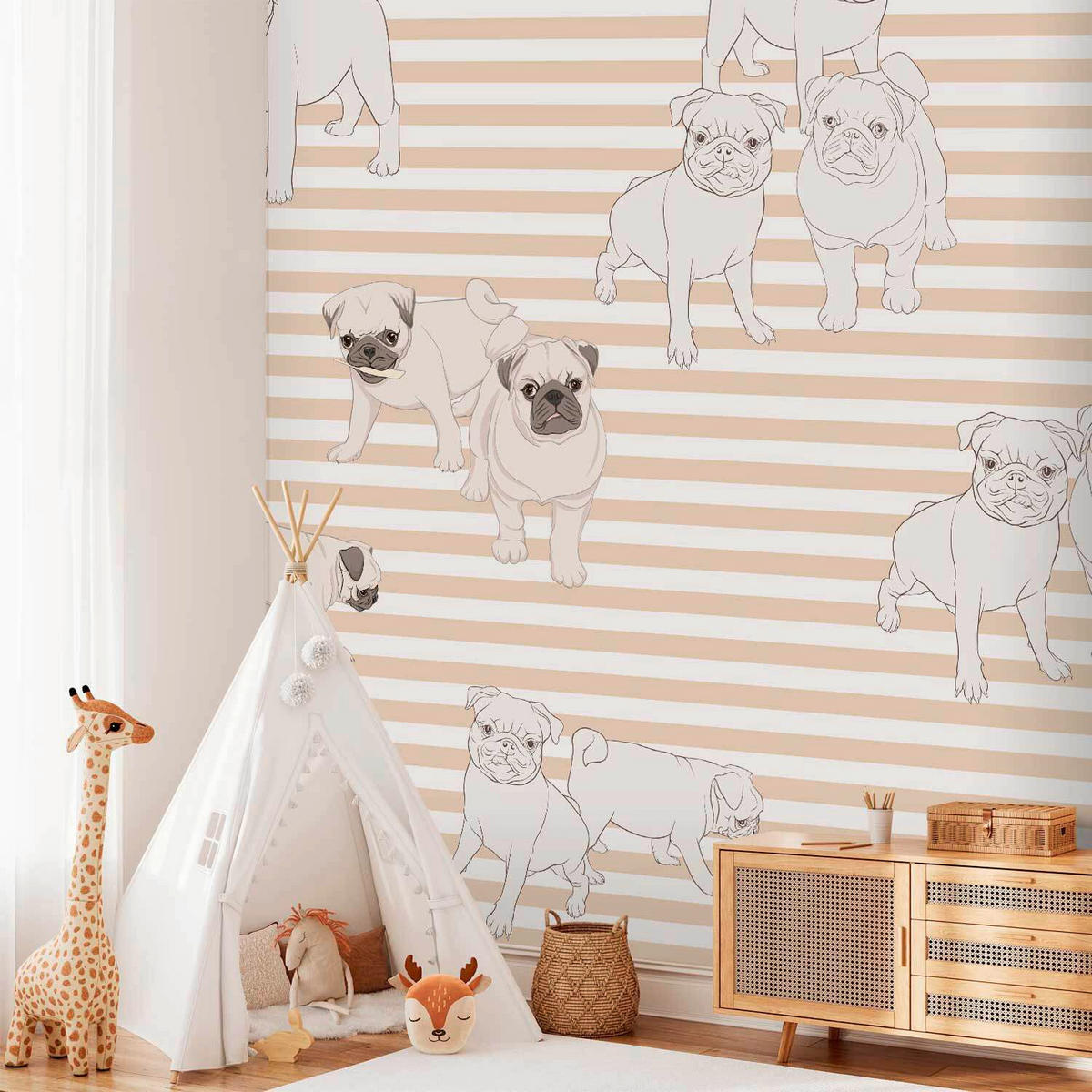 FOTOTAPET 400/280 cm  - vit/beige, Lifestyle, textil (400/280cm) - artgeist