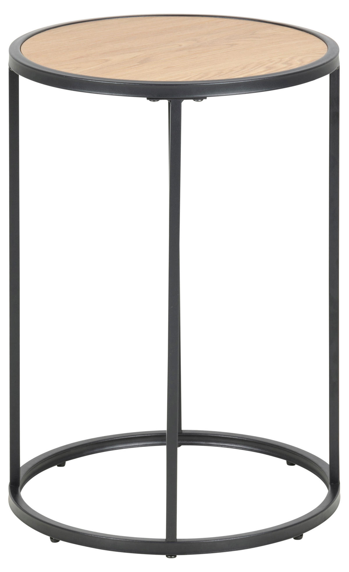 POMOĆNI STOČIĆ   - crna/divlji hrast, Moderno, metal/pločasti materijal (40/40/50cm) - Carryhome