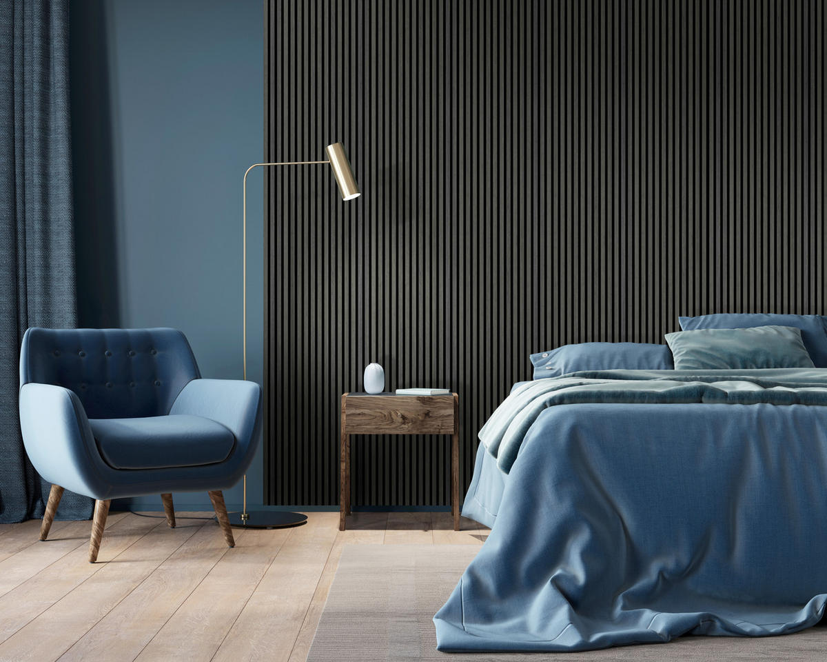 AKUSTIKPANEEL Dunkelgrau furniert Dunkelgrau 57.25/267/1,9 cm  - Dunkelgrau, KONVENTIONELL, Holzwerkstoff/Textil (57.25/267/1,9cm)